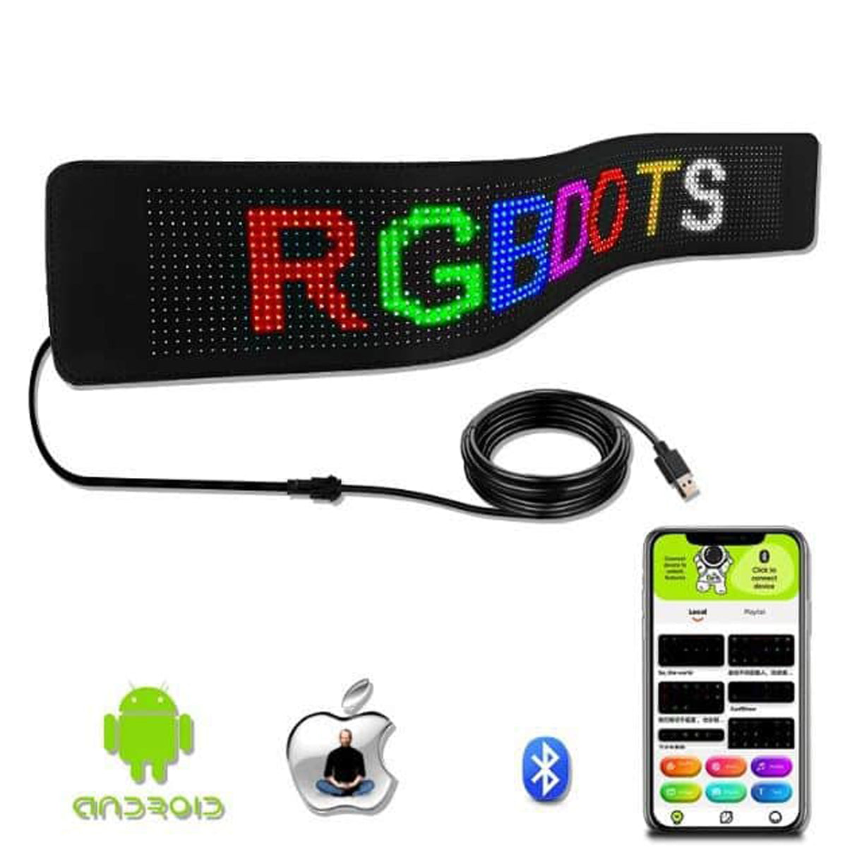 LED displej s flexibilným Bluetooth ovládaním 12V