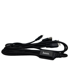 Dátový kábel 4v1 (Lightning/Type-C Micro USB) čierny 1m X76