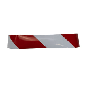 Reflexná páska 5 cm široká červeno-biela pruhovaná