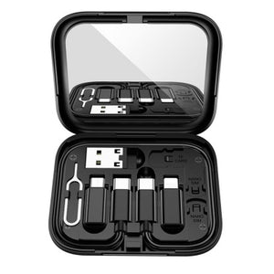 Usb sada nabíjacích adaptérov s úložným držiakovým boxom