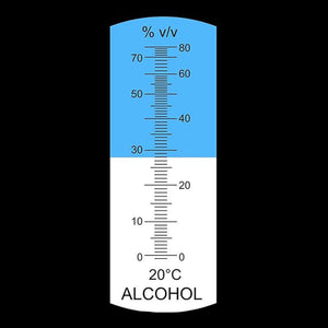 Refraktometer na meranie alkoholu s LED