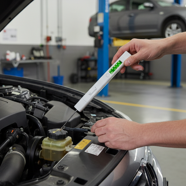 Tester brzdovej kvapaliny s led indikátormi