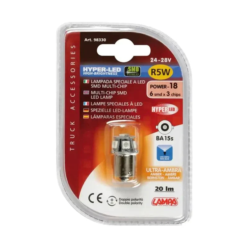 LED autožiarovka R5W oranžová