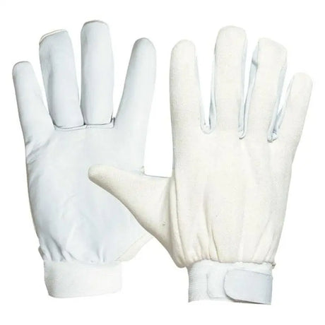 Pracovné rukavice 9 biele kožené