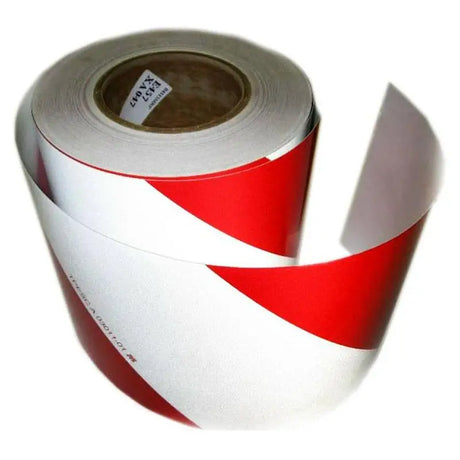 Reflexná páska 14 cm červeno biela ľavá
