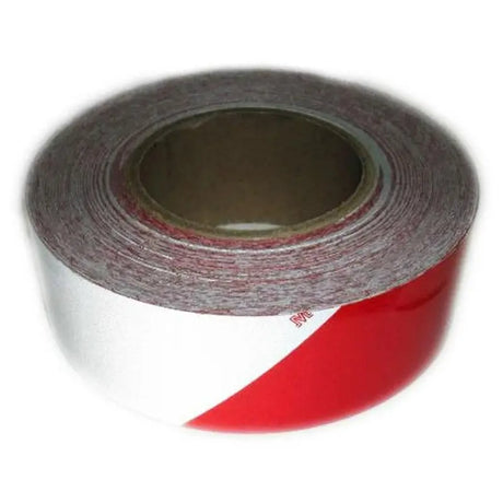 Reflexná páska 5 cm červeno biela ľavá